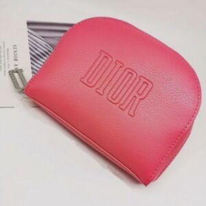 DIOR Makeup Pouch Cosmetic Bag (PINK CORAL) Size: 7"L x 5"H